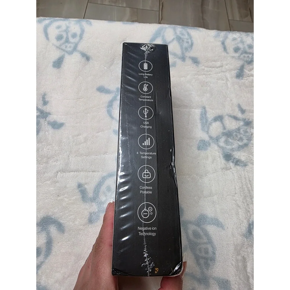 Wireless Hair‎ Straightening Comb F9 Portable Cordless USB Charging Black